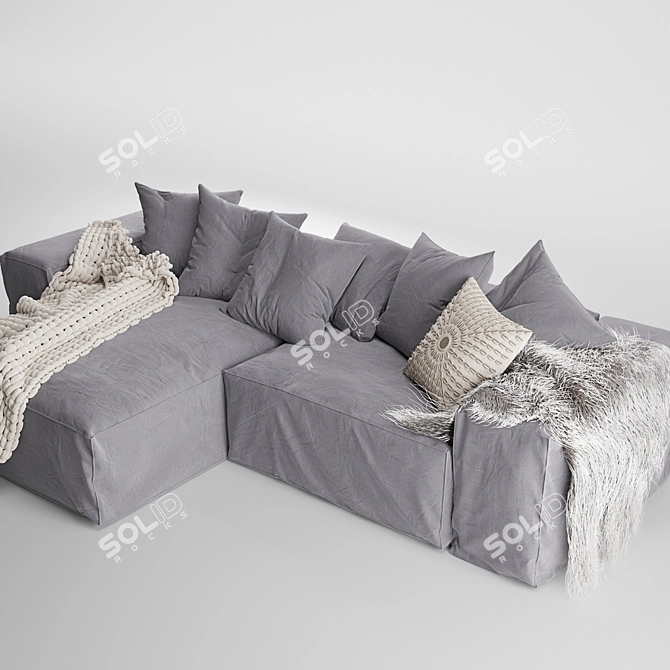 Hendrix 2-Seater Sofa: Uniqwa's Luxurious Statement Piece 3D model image 3