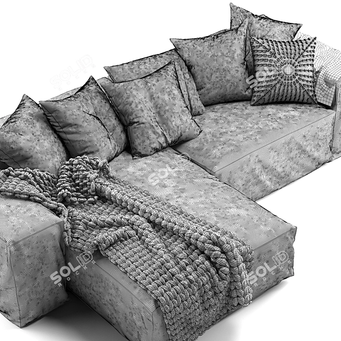 Hendrix 2-Seater Sofa: Uniqwa's Luxurious Statement Piece 3D model image 5