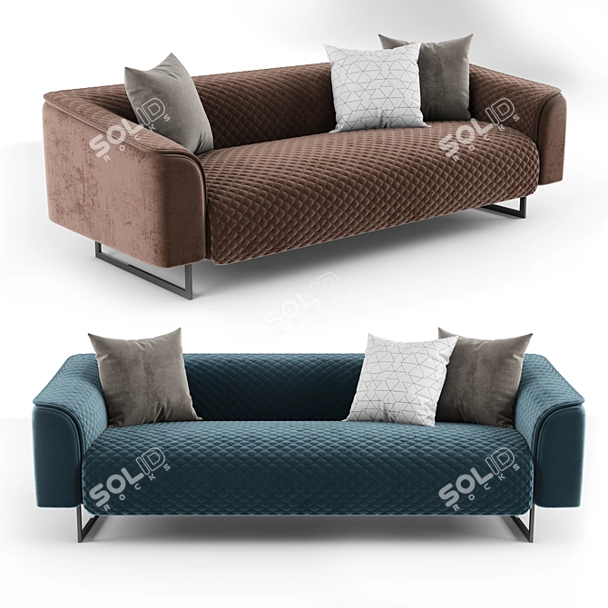 Elegant QM Sofa: Sleek & Spacious 3D model image 1