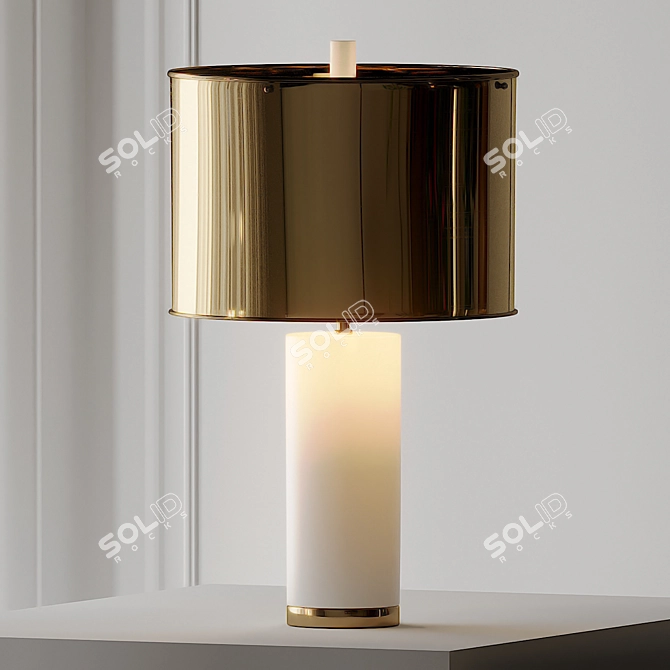 Sleek Frosted Marble Table Lamp 3D model image 1