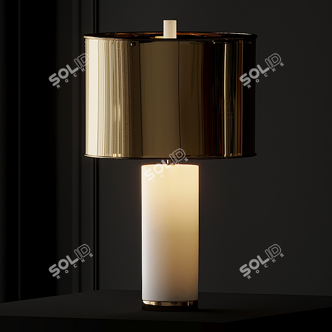 Sleek Frosted Marble Table Lamp 3D model image 2