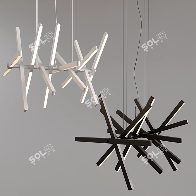 Sleek Scandinavian Pendant Lights 3D model image 4