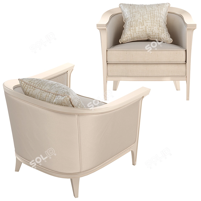 Elegant Eaves Drop Accent Chair 3D model image 2