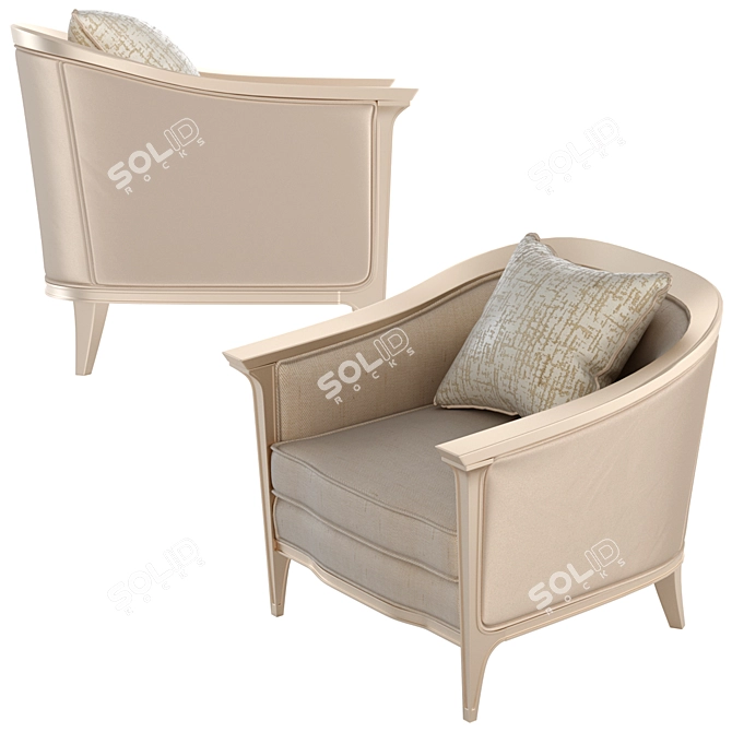 Elegant Eaves Drop Accent Chair 3D model image 3