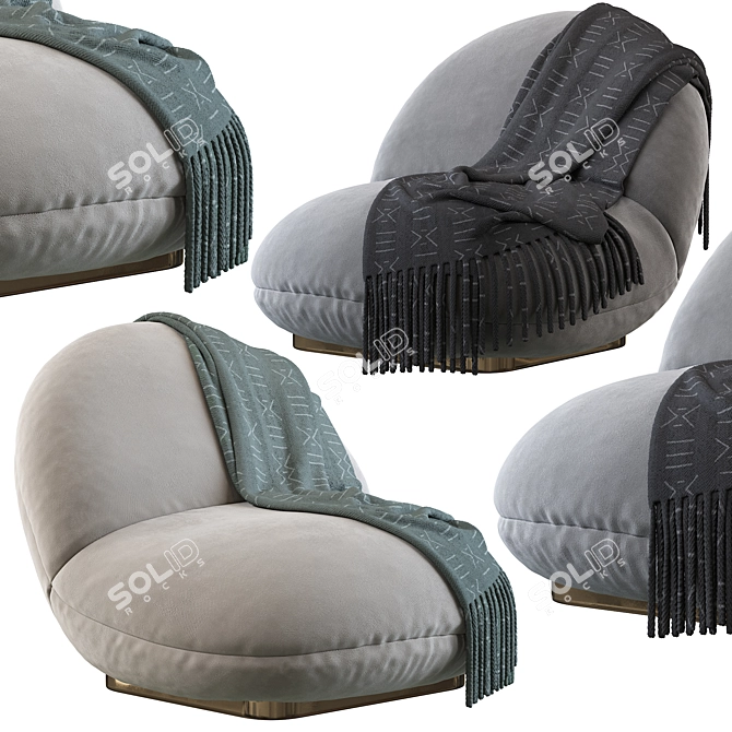 Pacha Lounge Chair: Stylish Comfort 3D model image 1