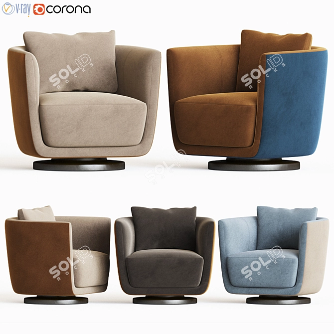 Elegant Julie Armchair by Fendi 3D model image 1