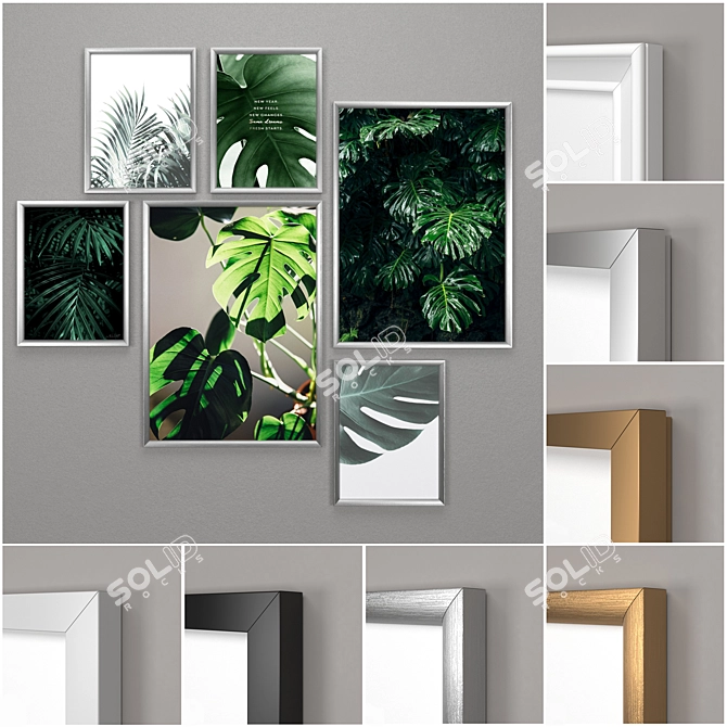 IKEA Frames Set: RIBBA, SILVERHOJDEN, LOMVIKEN 3D model image 1