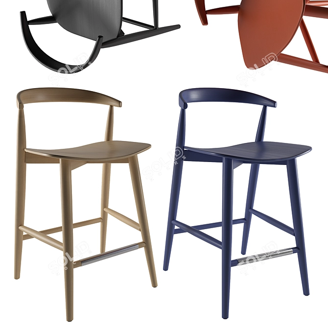 Sleek Newood Light Chair 3D model image 1