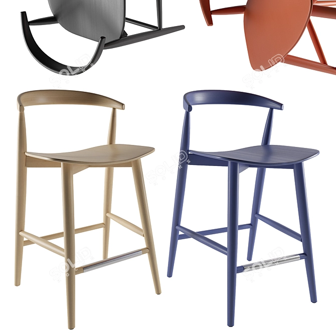 Sleek Newood Light Chair 3D model image 3