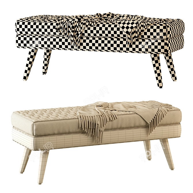 Versatile Bench Seat: Stylish & Spacious 3D model image 5
