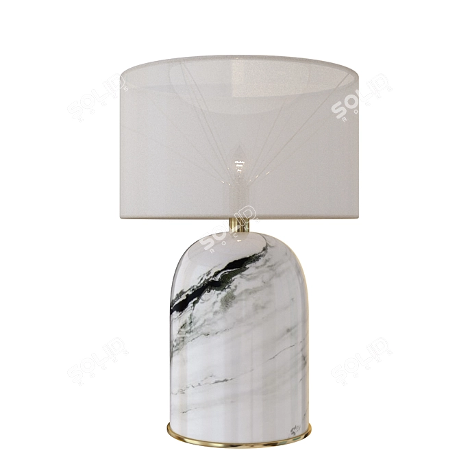 Elegant Marble Table Lamp 3D model image 1