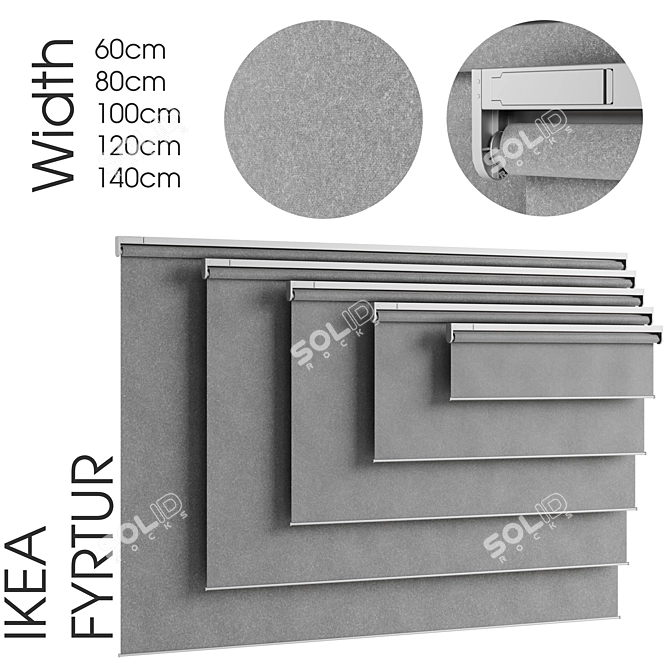 IKEA FYRTUR Block-Out Roller Blind 3D model image 1