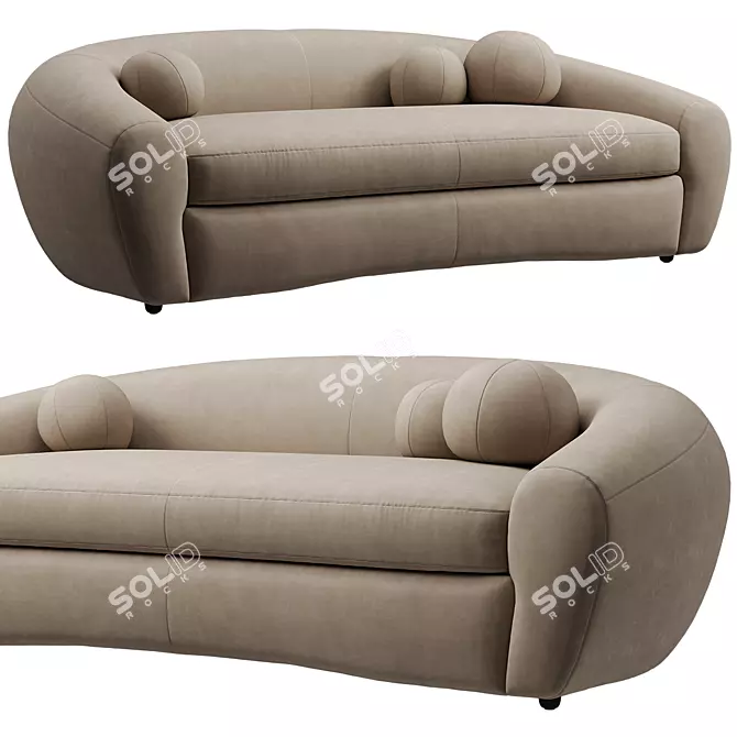 RH Sylvain: Luxurious Leather Sofa 3D model image 1