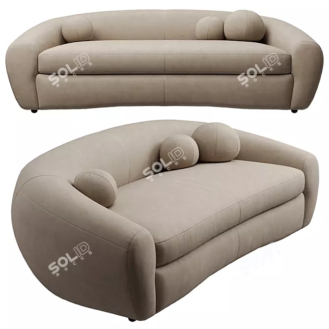 RH Sylvain: Luxurious Leather Sofa 3D model image 2