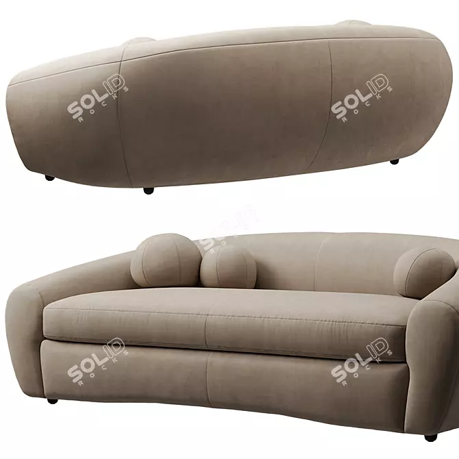 RH Sylvain: Luxurious Leather Sofa 3D model image 3