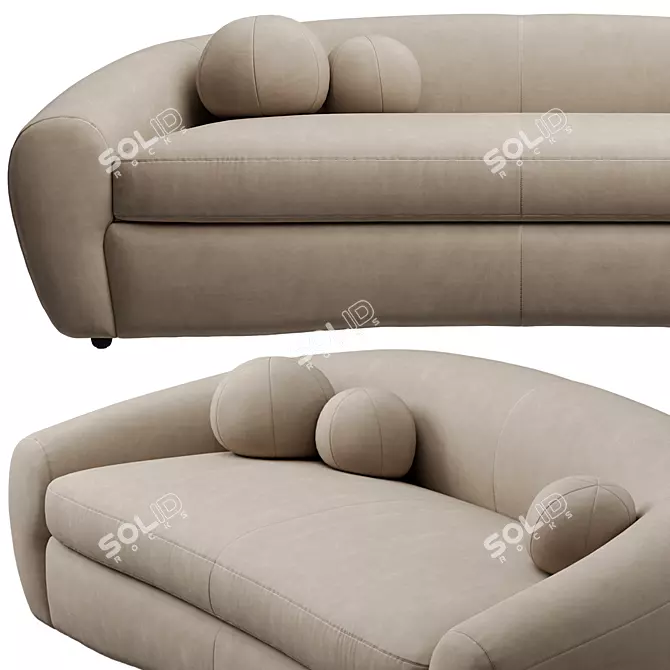 RH Sylvain: Luxurious Leather Sofa 3D model image 4