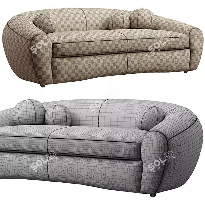 RH Sylvain: Luxurious Leather Sofa 3D model image 5