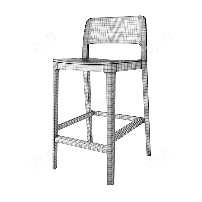 Solid Wood Stool | 470x470x900mm 3D model image 2