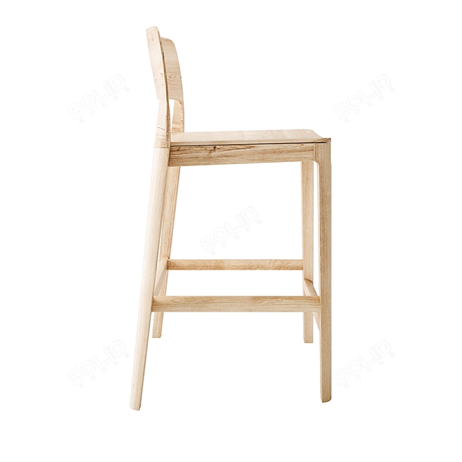 Solid Wood Stool | 470x470x900mm 3D model image 3