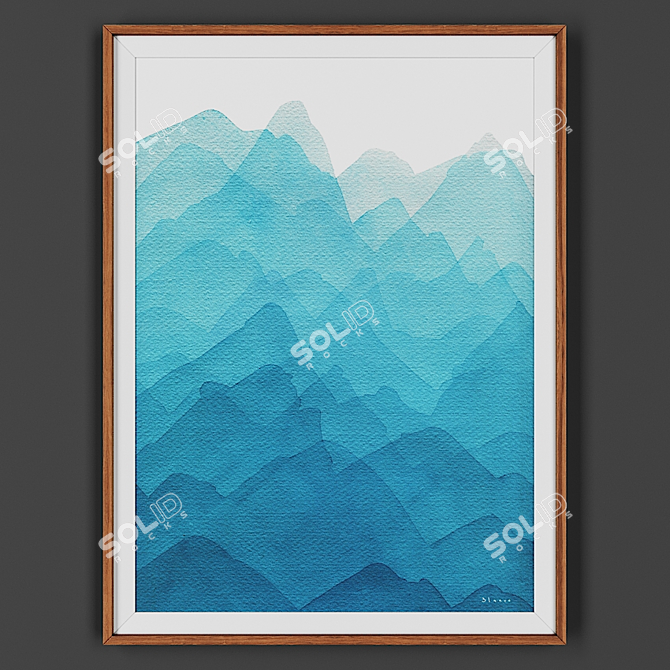 Wooden Framed Artwork: Picture 00038-27 3D model image 1