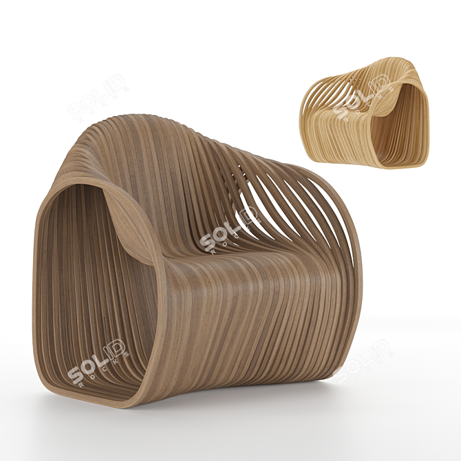 Piegatto Soave Designer Chair 3D model image 1