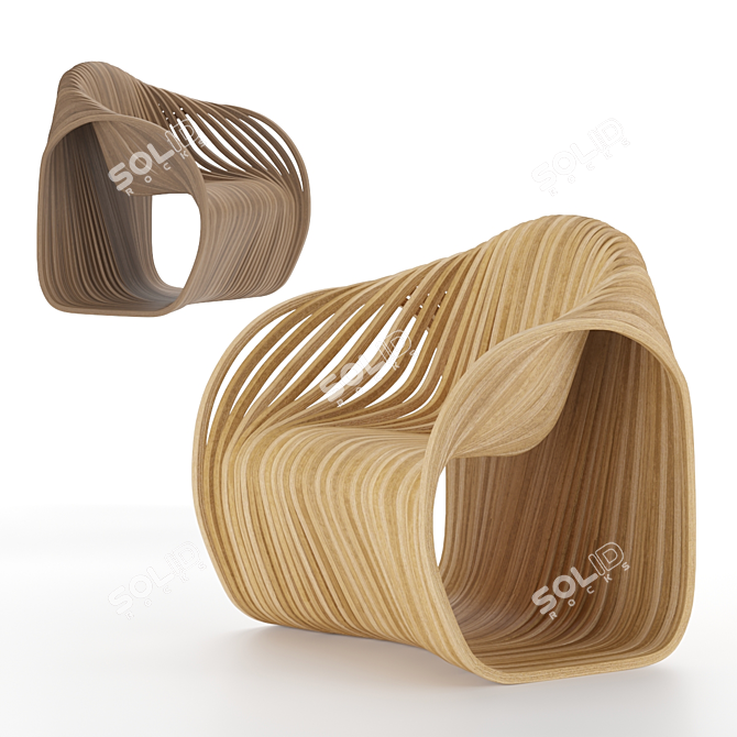 Piegatto Soave Designer Chair 3D model image 2