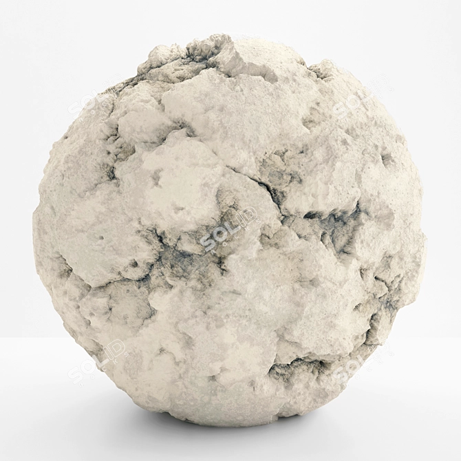 Pure White PBR Rock: VRay Material 3D model image 1