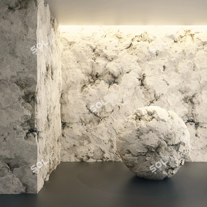 Pure White PBR Rock: VRay Material 3D model image 2
