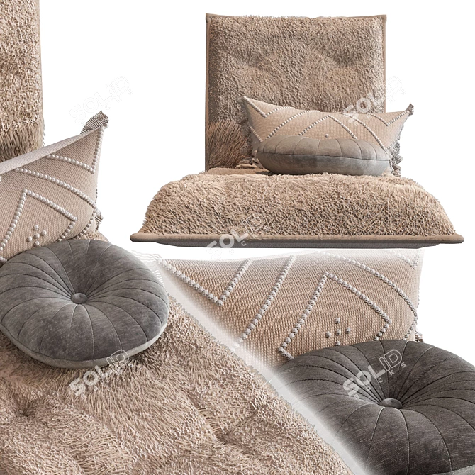 Cozy Comfort Convertible Pillow 3D model image 3