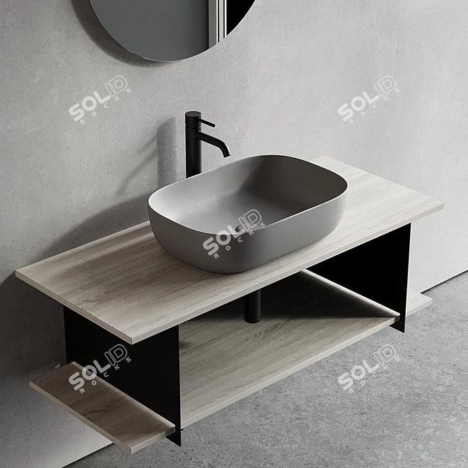Scarabeo Slide Vanity Unit Set: Stylish & Functional 3D model image 2