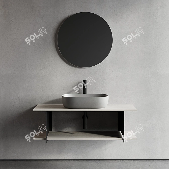 Scarabeo Slide Vanity Unit Set: Stylish & Functional 3D model image 3