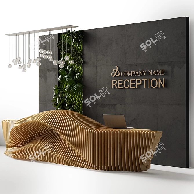 Parametric Panel Reception Desk 3D model image 2