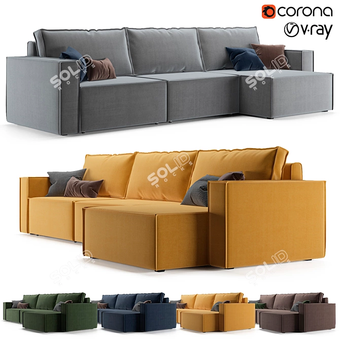Loft Corner Sofa - Endless Comfort 3D model image 1