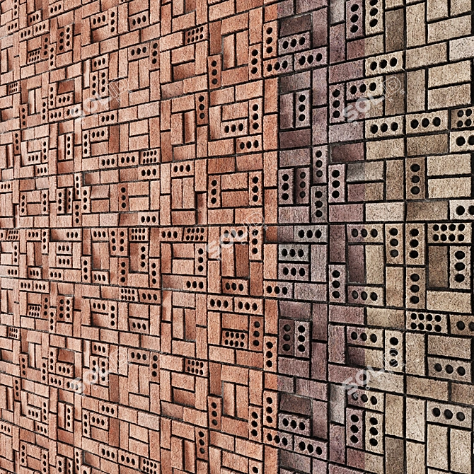 4K Brick-17 Material - 3 Colors, Seamless 3D model image 1