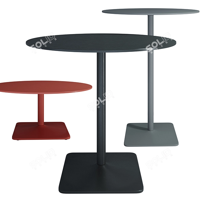 Enea Iron Table Set: Versatile Heights & Sleek Finishes 3D model image 1