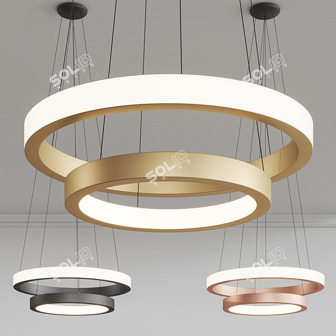 Elegant Lahti Chandelier 3D model image 5