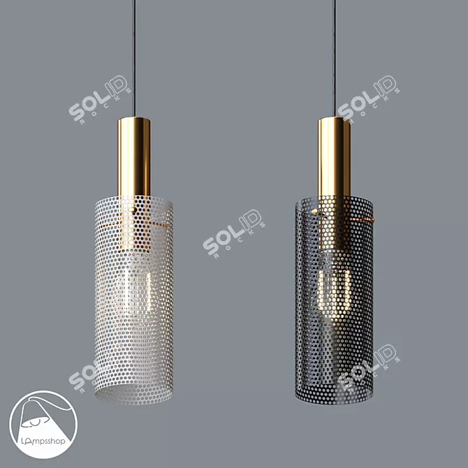 Exquisite Lattice Chandelier - Timeless Elegance 3D model image 1