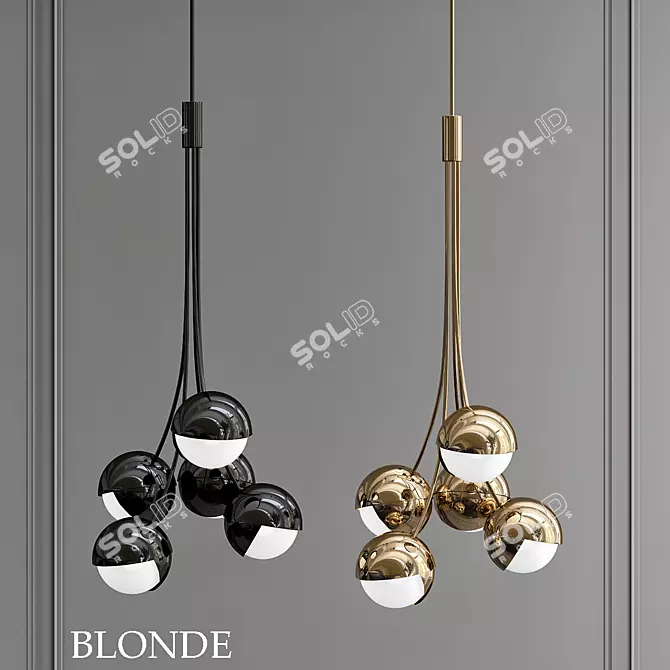 Blonde 2013 Chandelier: Elegant Brass Pendant 3D model image 1