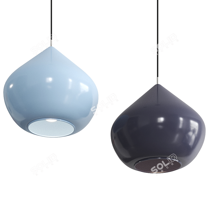 Handcrafted Mustard Pendant Light 3D model image 3