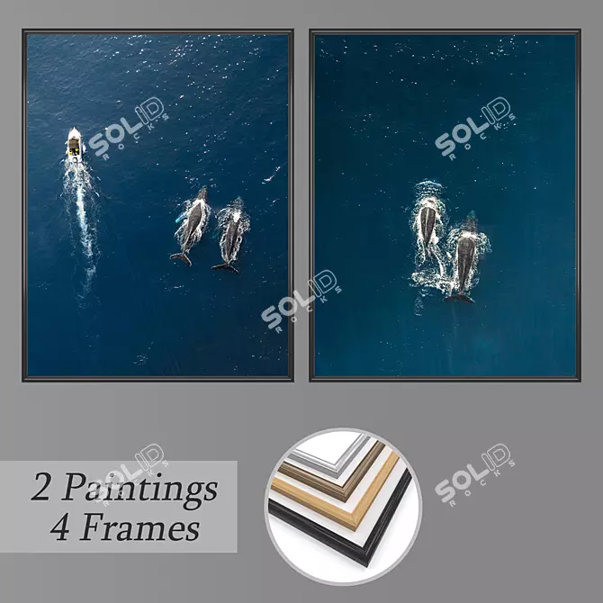 Artistic Wall Painting Set 3D model image 1