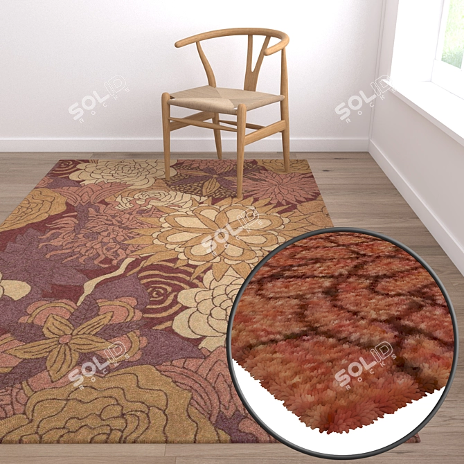 Luxury Rug Set with High-Quality Textures 3D model image 5