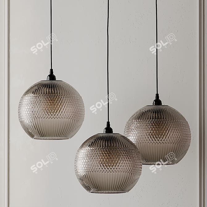 Elegant Gray Glass Pendant Light 3D model image 2