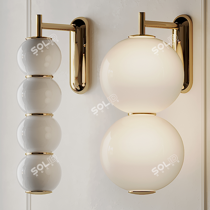 PEARLS Wall Light: Elegant LED Glass Lamp 3D model image 1