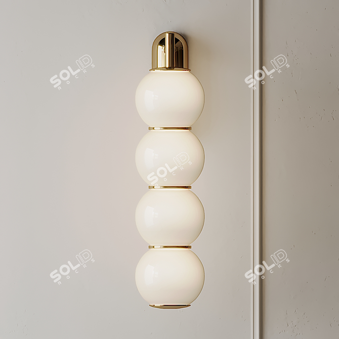 PEARLS Wall Light: Elegant LED Glass Lamp 3D model image 3