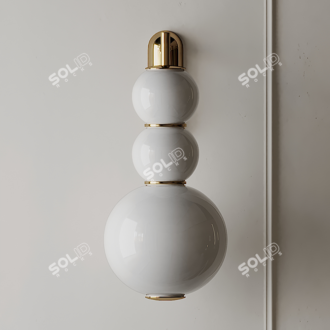 PEARLS Wall Light: Elegant LED Glass Lamp 3D model image 4