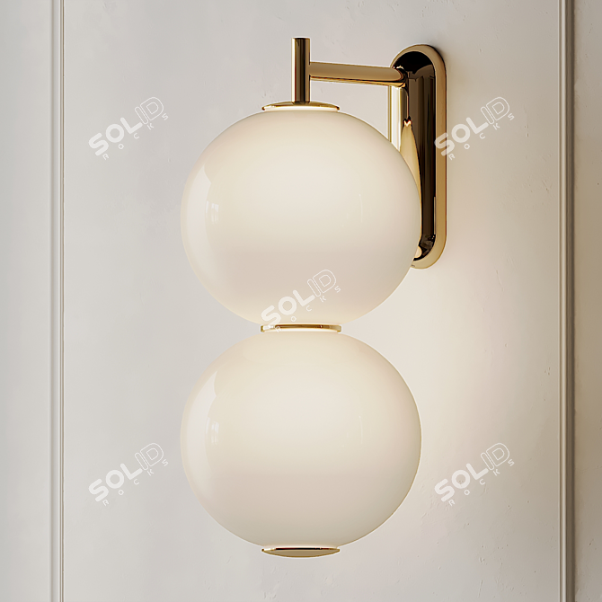 PEARLS Wall Light: Elegant LED Glass Lamp 3D model image 5