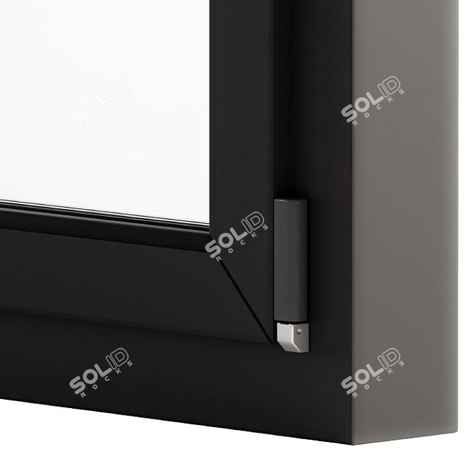 Sleek Black Glass Door 3D model image 2