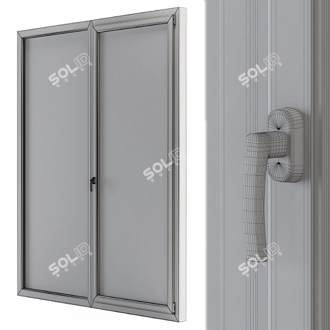 Sleek Black Glass Door 3D model image 4