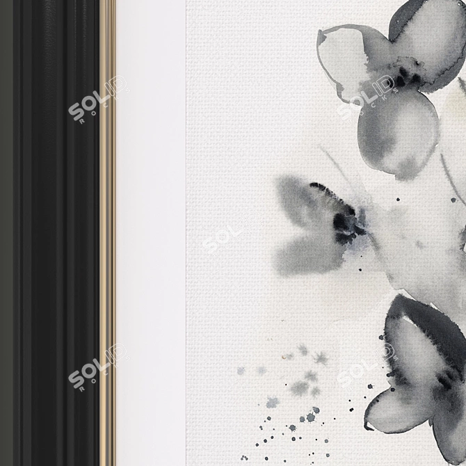 Modern Abstract Floral Art Set 3D model image 2