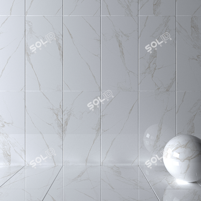 Torano Gold Marble Wall Tiles 3D model image 2